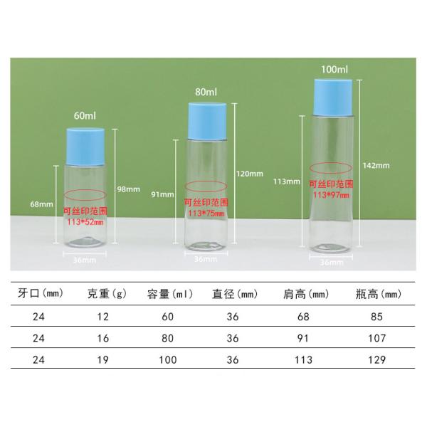 SCREW CAP Customized 100ml 120ml 150ml 200ml PET Plastic Empty Toner Bottle for Face Lotion and Cosmetics Custom Colors