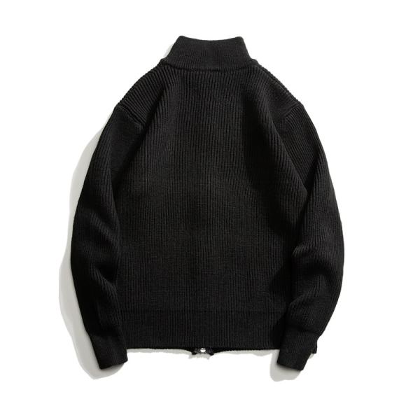 Zipper Cardigan Men's Turtleneck Knitted Sweater with 100% Polyester in Spring Season