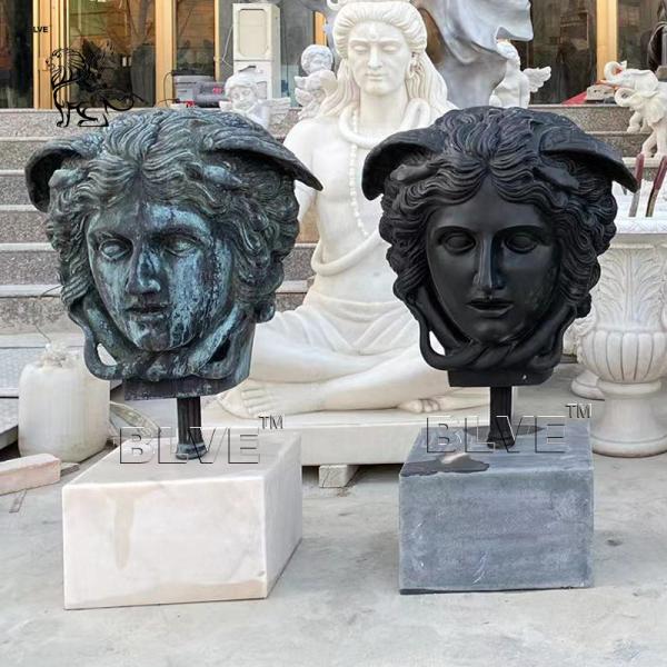 Bronze Head Statues Greek Snake Demon Bust Brass Sculpture Metal Home Decor Garden Modern Spot Goods