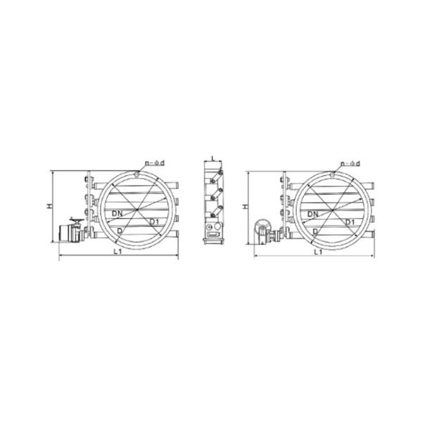 Round High Performance Butterfly Valves Air Operated Multi Blade High Temperature Resistant