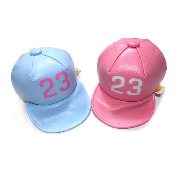 Cap Zippered Embossed Logo Mini Coin Purse Keychain Black For Women