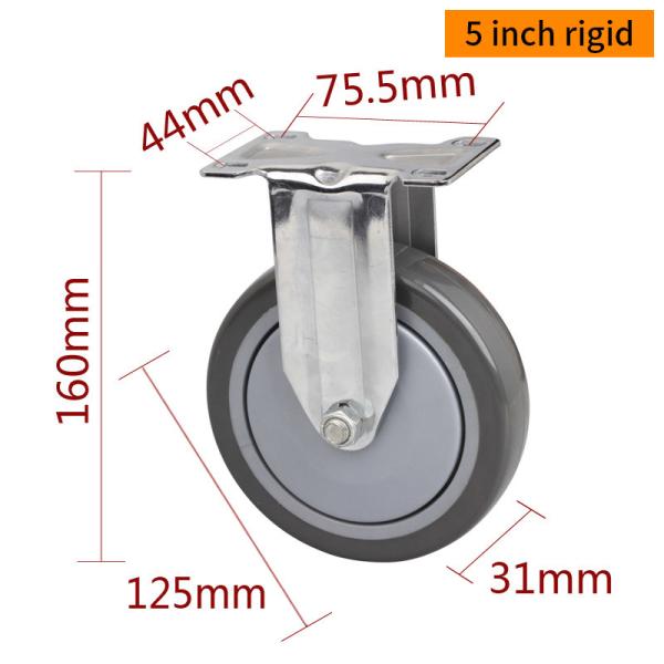 Industrial Swivel Plate Caster Wheels 5 Inch Castor Wheels 125mm