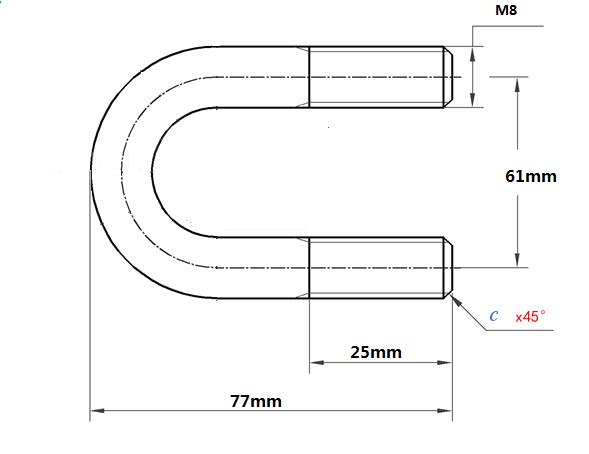 Подгонянный болт М8 формы у с шайбой гайки с шестигранной головкой/струбциной Ти Гр2 У