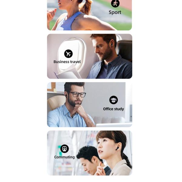 V5.2 Bluetooth Version Stereo Waterproof Gaming Sport Earphone with Digital Display In-Ear BT Headphones and Wireless Earbuds