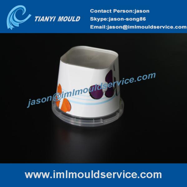 plastic sweet packaging containers mould with iml-labels,pp thin walls plastic cup mould