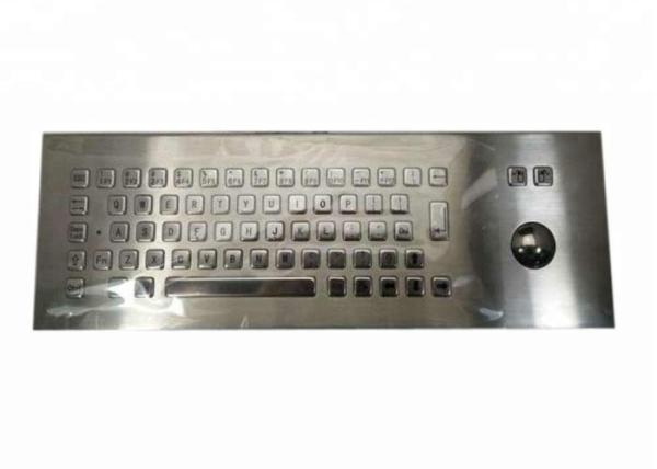 Movable Metal Mechanical Keyboard With Trackball , Dust Proof Stainless Steel Keyboard