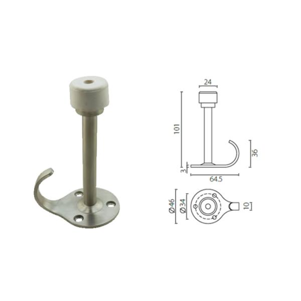 Stainless Steel Door Stop and Cost Hook Door Accessories Door Mount Type