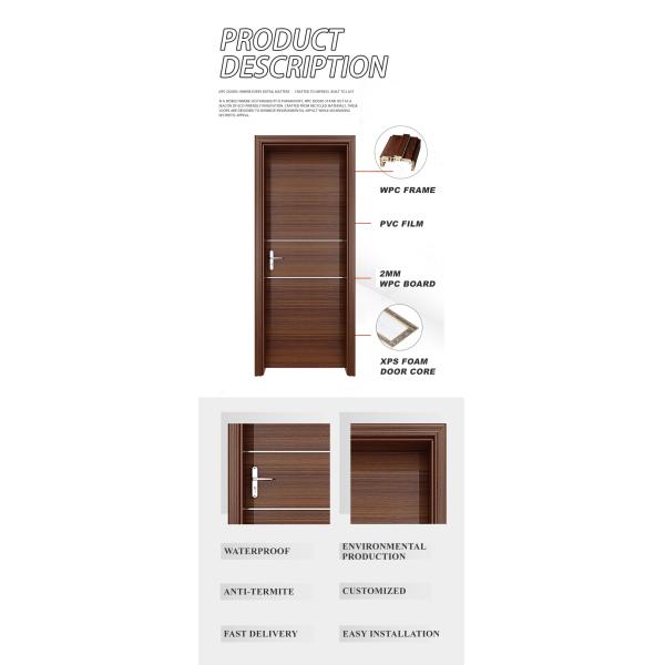 Exterior Room Slab Shaker WPC Door Internal Prehung Wood Composite Other Front Entry Doors for Houses With Smart Lock