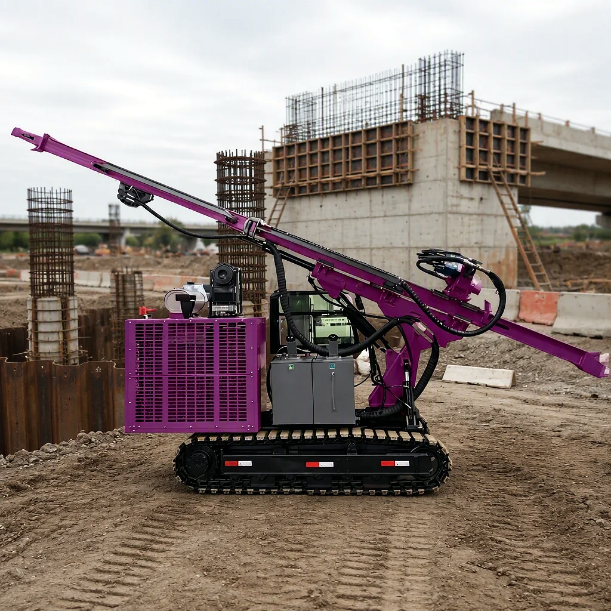 Pile Driver Machine High Frequency Impact Directly Piling Machinery Building Foundations Crawler Pile Driving Rig 