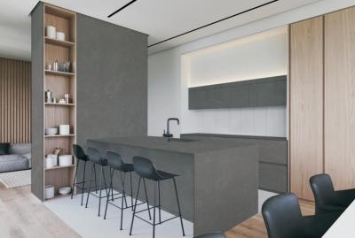 Gray Sintered Stone Slab 800x2600x12mm Kitchen Countertop
