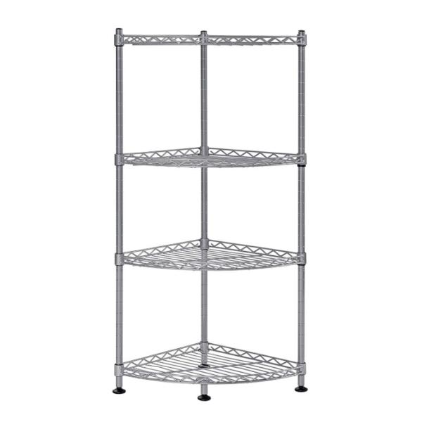 Double Sided 4 Levels Corner Wire Shelving For Kitchen Customized Size