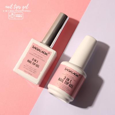 15ML Capacity Uv Led Soak Soft Solid Tips Fake Nail Glue Gel Press on Nails Glue 3 in 1 Nail Tip Adhesive Glue