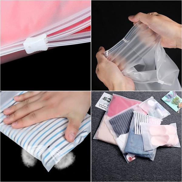 CTCX Ziplock Bags With Slider Matte Packing Zipper Frosted Zip Seal Custom Logo Garment Black Plastic Zipper Bag