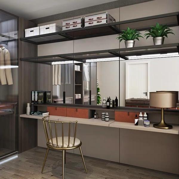 MC WORLD High End Modern Fitted PVC Modern Walk In Wardrobe Robe Cupboards MDF Ready Made