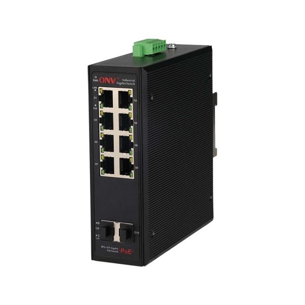 10 Port Gigabit Industrial PoE Switch With 8*10/100/1000 Base-T PoE Ports
