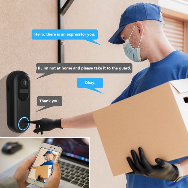 Smart Wireless Video Doorbell Camera 5GHz WiFi 1080P HD IP65 Waterproof