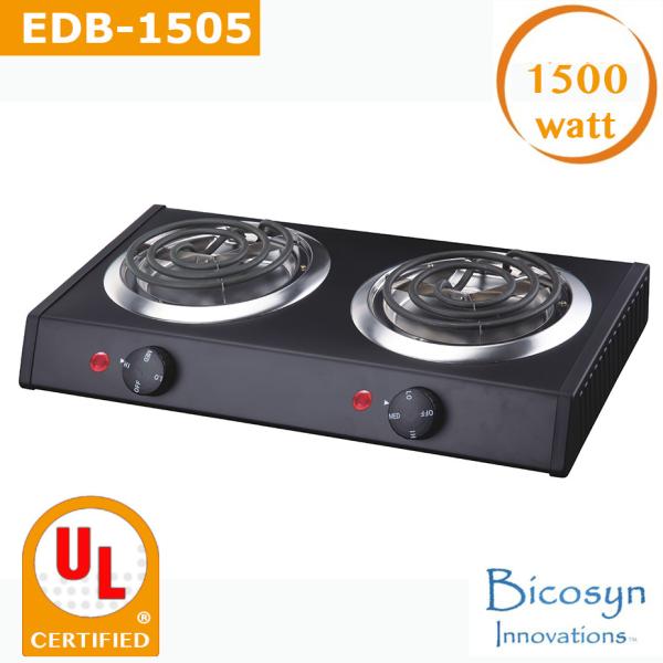 1500 Watt Cheap Double Buffet Burner Electric Hot Plate, Black, UL, Camping,School,Outdoor Stove