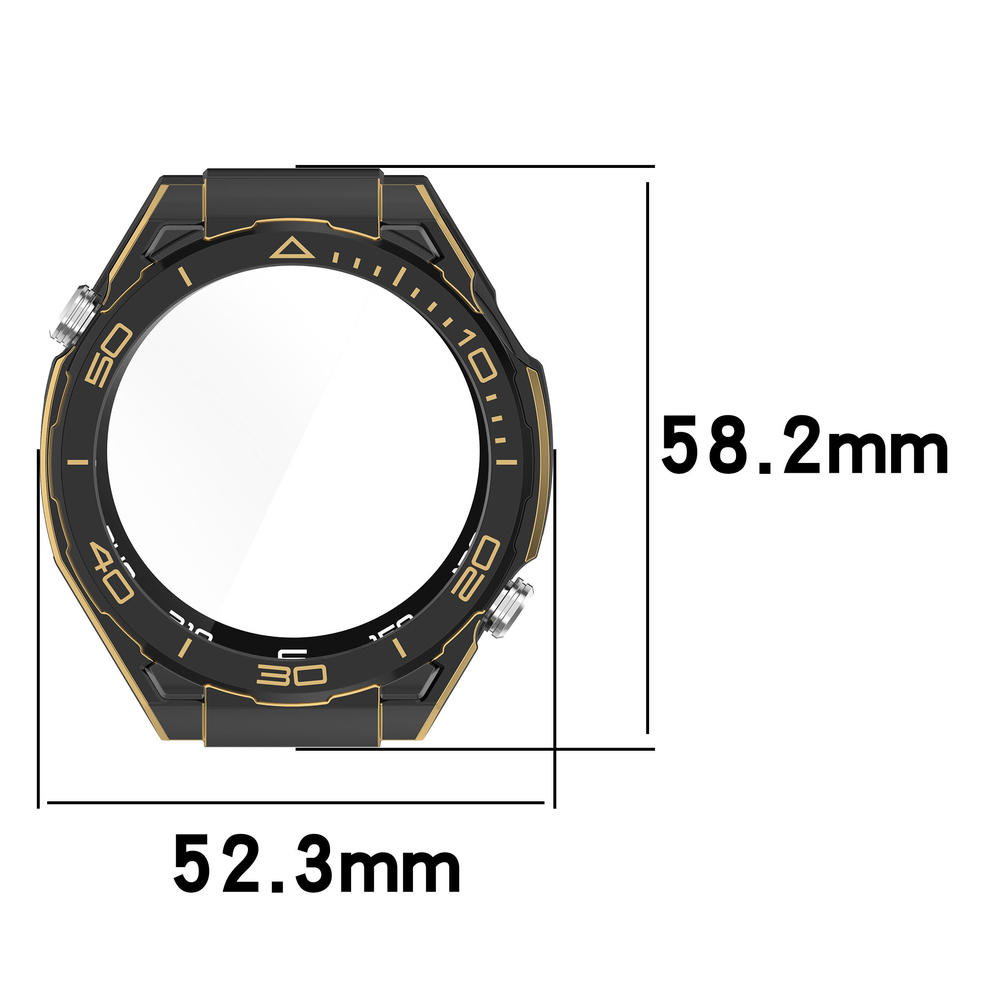 Eraysun for Watch GT4 46MM Tempered Glass Screen PC Protective Case with Scratch Resistant Bumper Cover-Fashion/Luxury Style