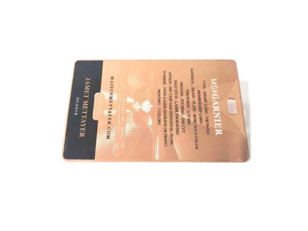 Impressão feita sob encomenda dos cartões do metal de Rose Gold 85*54mm