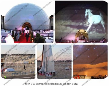 Steel Circle Tube Outdoor Dome Tent Half Sphere Diamater 30m For Celebration
