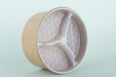 O plástico dividido descartável branco resistente chapeia 3 seções para o serviço do petisco