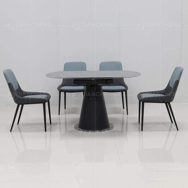 Черной обеденный стол расширения ноги металла круга 100kg спеченный мебелью каменный