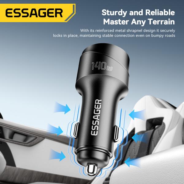 ESSAGER ES-CC19 シリーズ 140W 自動車電話充電器 最高の自動車充電器