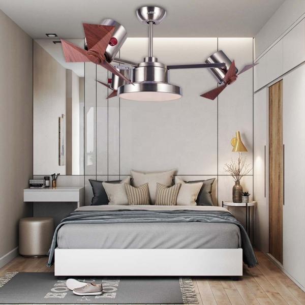 2023 Best Seller 360 Graus Rotativo 3 Cores Luz LED AC Ventilador de teto para escritório em casa