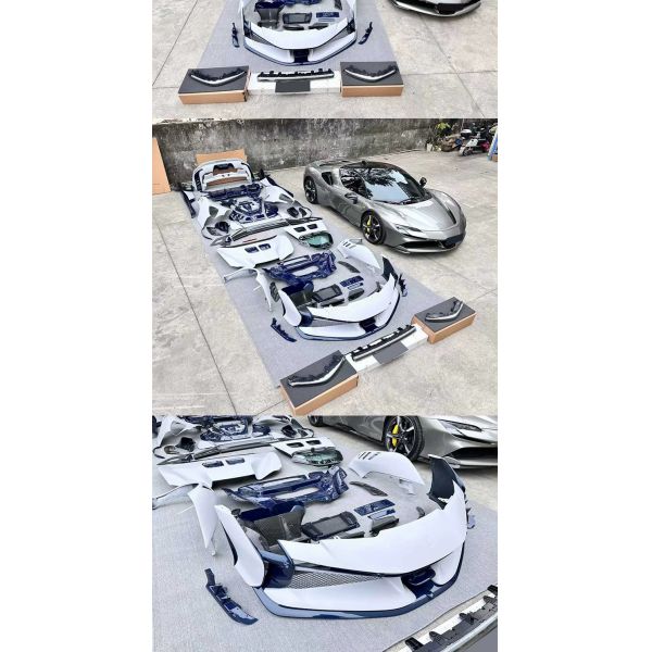 SF90 XX Ferrari Body Kit Carbon Fiber Car Bumpers Front Lip Side Skirts Rear Diffuser