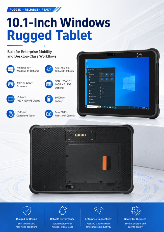 Industrial Tablet PC 10.1 Inch for Plant Monitoring Work Orders and Mobile Reporting