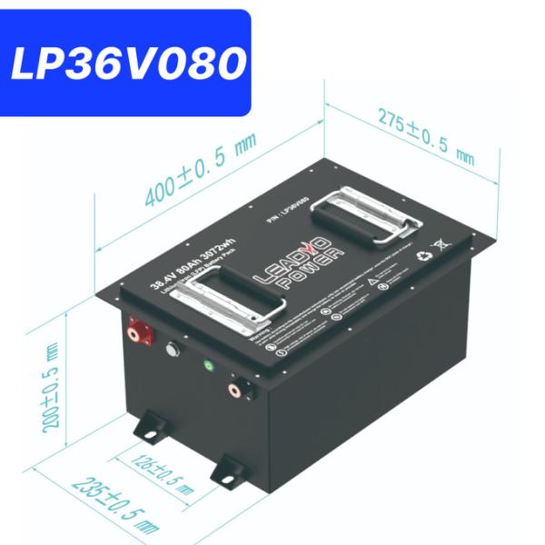 36V 80Ah 150Amp (36.8V) Bluetooth LiFePO4 Lithium Golf Cart Battery w/h LCD Display & Bluetooth