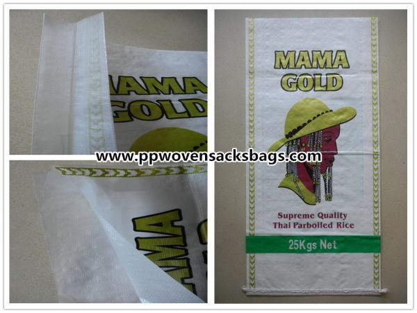 25kg BOPP Lamiated PP Woven Rice Bags / MAMA GOLD Multi-color Printed Rice Bags