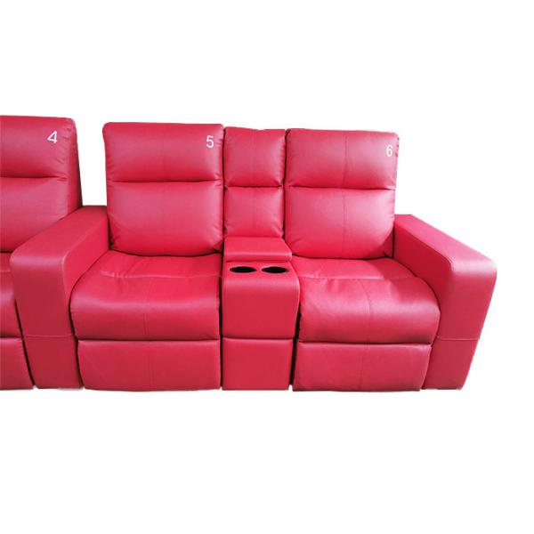 5 Seat Leather Cinema Lounge Seating With Reclining Chairs