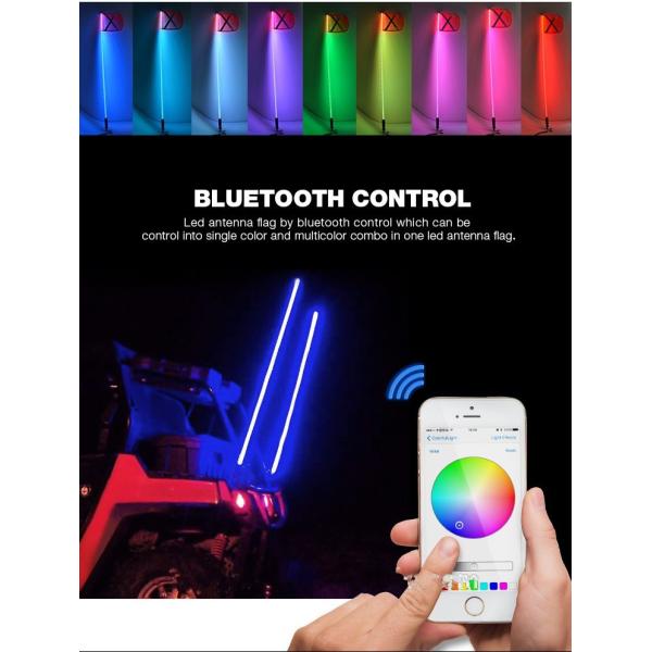 1.8M SUV LED Whip Lights 6 Inch LED Flag Pole Light Remote Controller For Auto Decoration