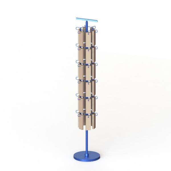 6 Sides Metal Floor Display Stands 36 Hooks KD Construction