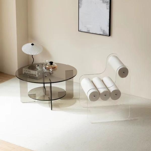 Minimalist Assembled Custom Acrylic Furniture Acrylic Makeup Chair With Cushion