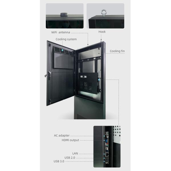 TFT 55in Outdoor Digital Advertising Board 1920x1080 Waterproof Information Kiosk