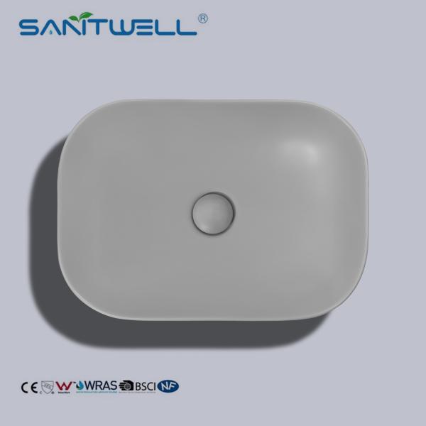 Chaozhou Matt Grey Modern rectangular Art Wash Above Counter Basin Color Wash Basin Ceramic Basin