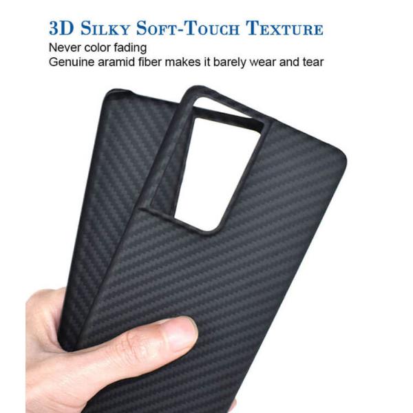 Lightweight Samsung S21 Ultra Aramid Case Black Color Carbon Fiber Case