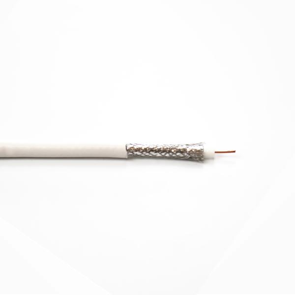 1000ft OFC White Jacket Tinned Copper Coaxial Cable , Braiding AL Foil Shielded Coaxial Cable