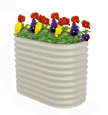 Planting Oval Galvanized Steel Raised Garden Bed Kit 32 Inch For Gardening Outdoor 3.4*2*1.4 Ft