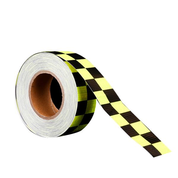 Ретро угроза безопасности предупреждая отражательный желтый цвет черноты ленты для PVC прилипания автомобилей красочного сильного