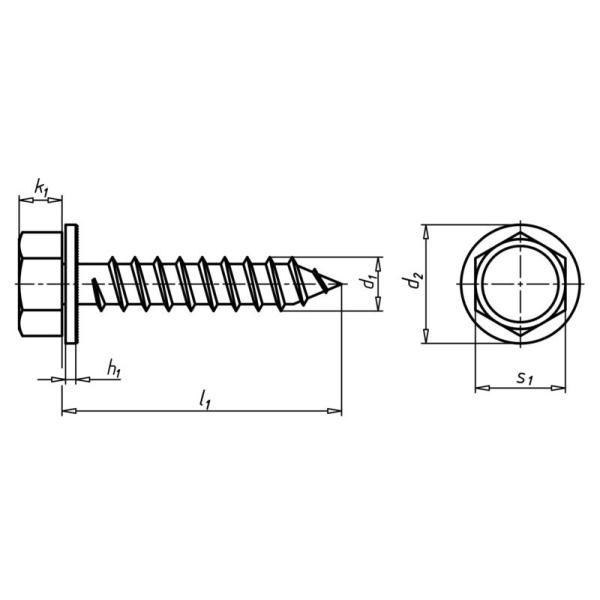 DIN7504-K Hex Washer Head Self Tapping Screw Stainless Steel 410 SS ISO 7053 AB Thread