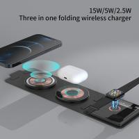Carregador sem fio 3 da tela 15W dupla transparente em 1 doca de carregamento do carregador sem fio para Apple