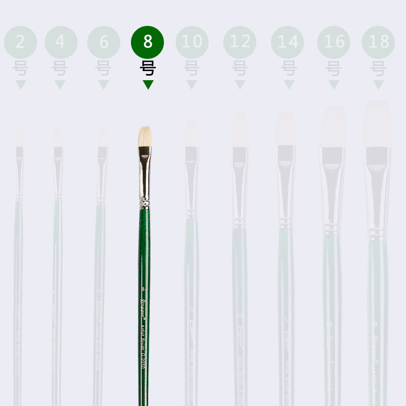 Good Absorbability High Quality Pure Artist Bristles Paint Brush Set