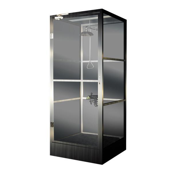 Enclosed Emergency Shower With Eye Wash Organic Glass And Stainless Steel Material