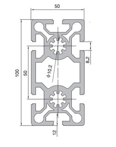 T-Slot & V-Slot 50 Series Aluminum Profiles - 10-5050