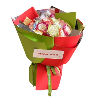 Polyamine waterproof bouquet paper mirror art paper flower packaging paper
