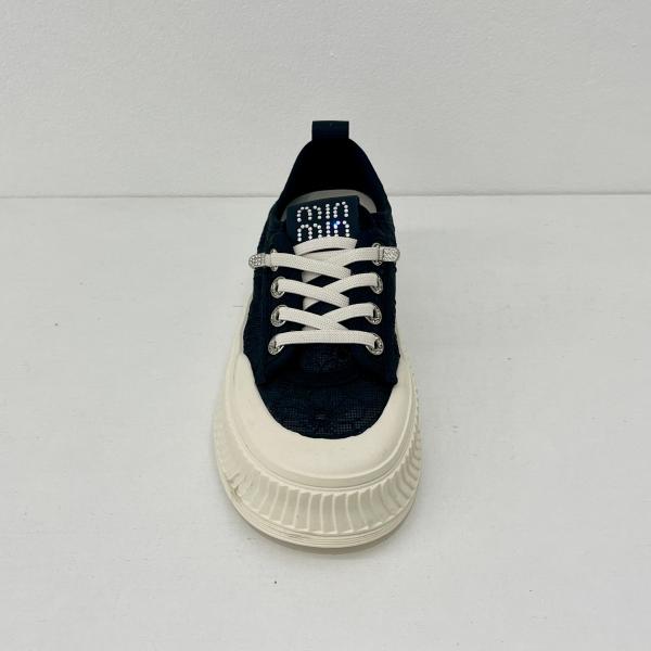 Mid Top Breathable Mesh Sneakers Black Womens Fashion Trainers