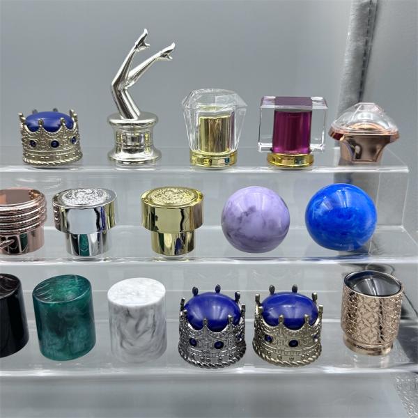 ABS Plastic Perfume Bottle Cap with 15MM Port Size and Maximum Continuous Temperature 150 °F for Cosmetics Application
